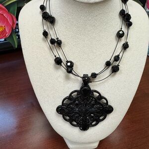 Lia Sophia vintage  Black Beaded Necklace
